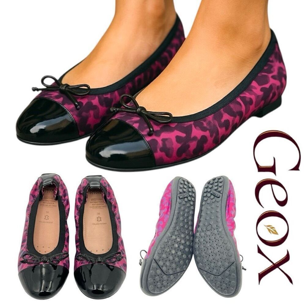 GEOX RESPIRA SHOE WOMENS COMFORT BALLET FLAT SIZE 36 US 5.5 Pink Black